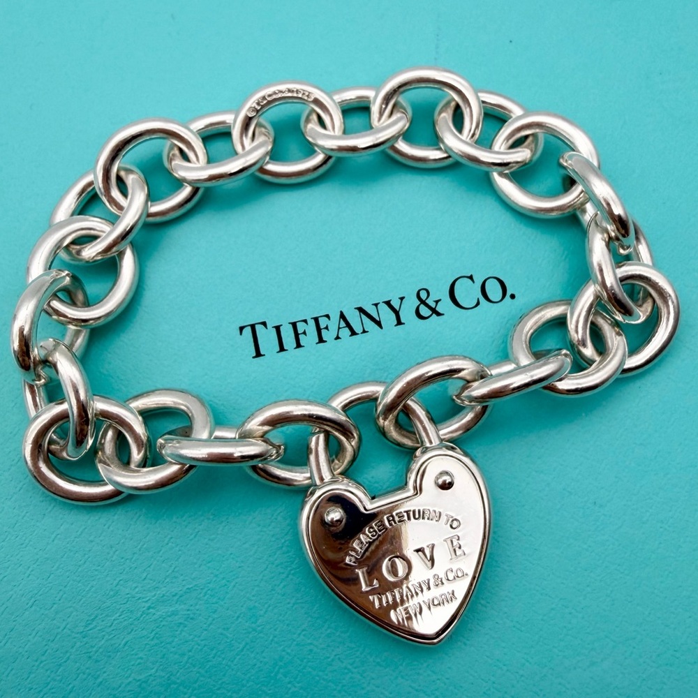 Tiffany & Co. approx 8” return to love lock bracelet in sterling silver - Picture 5 of 9